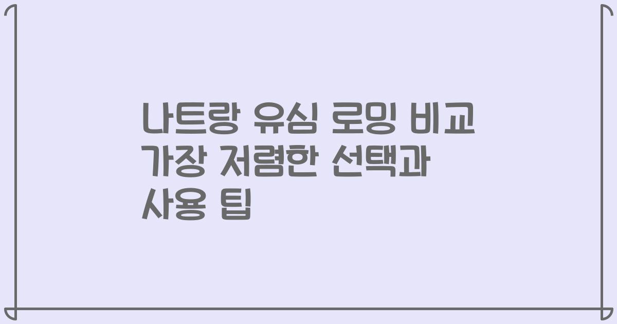 나트랑 유심 로밍 비교 가장 저렴한 선택과 사용 팁